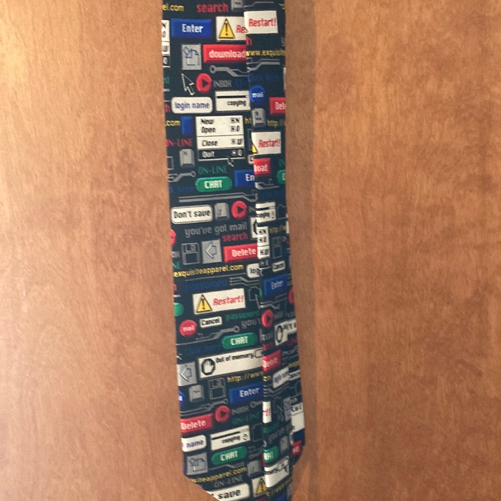 Novelty Windows / computer Geek necktie